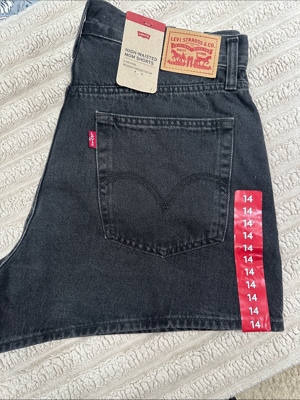 Levi's Black High-Rise Mom Shorts